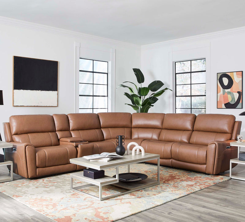 Hancock - Zero Gravity Power Reclining Sectional With Power Adjustable Headrests - R&R Furniture Gallery (Fountain Valley, CA)