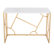 Lumi Source Constellation contemporary desk with sleek wood finish and minimalist design, ideal for modern writing and workspace.