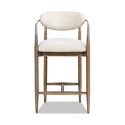 Artemis - Mixed Material Upholstered Counter Stool - Warm White - R&R Furniture Gallery (Fountain Valley, CA)
