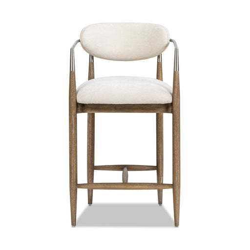 Artemis - Mixed Material Upholstered Counter Stool - Warm White - R&R Furniture Gallery (Fountain Valley, CA)