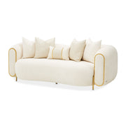 Sassani - Loveseat - Crepe / Gold - R&R Furniture Gallery (Fountain Valley, CA)