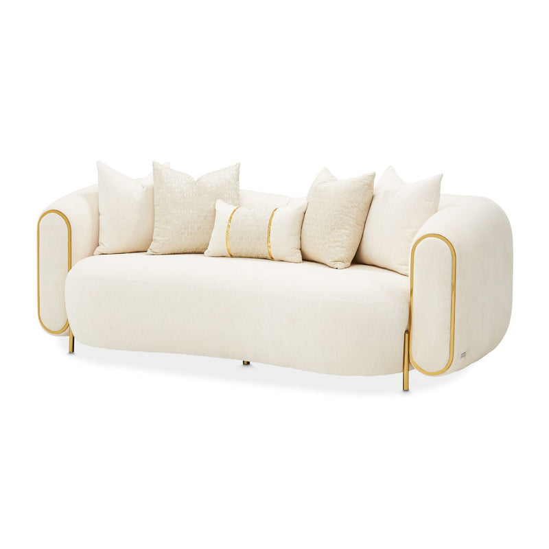Sassani - Loveseat - Crepe / Gold - R&R Furniture Gallery (Fountain Valley, CA)