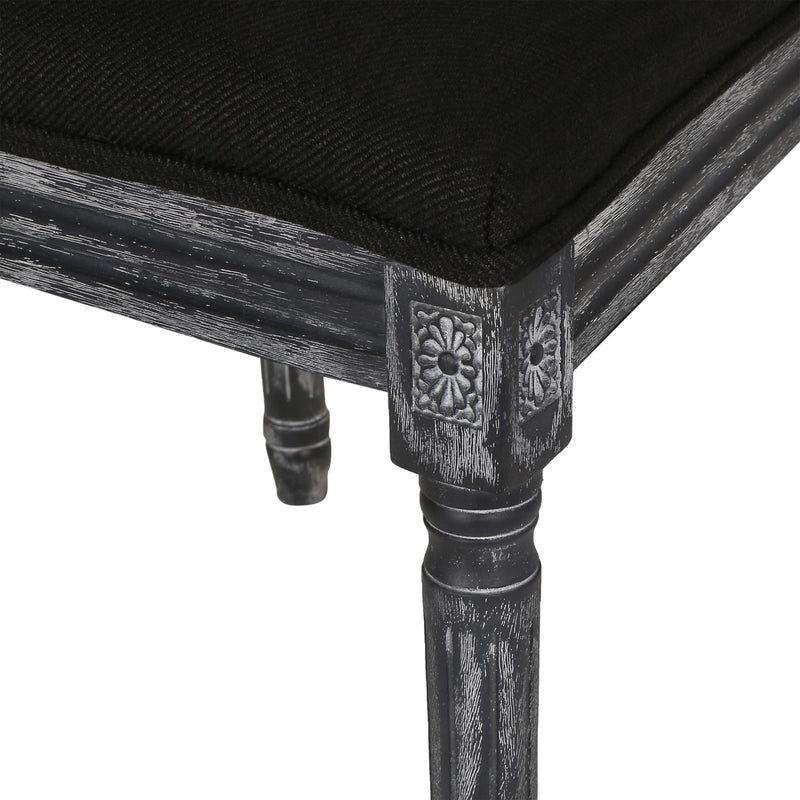 French Country Dining Chair With Rectangular Cane Backrest And Smooth Upholstered Seating - R&R Furniture Gallery (Fountain Valley, CA)