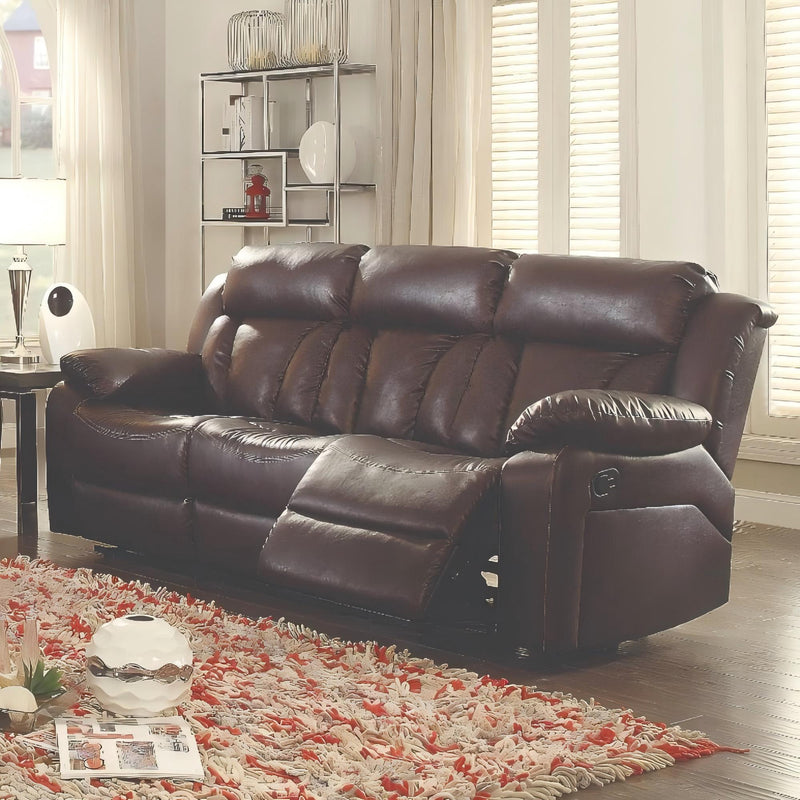 Glory Furniture Daria cozy padded reclining love seat with plush cushions, designed for relaxing comfort in living rooms.