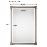 Silver metallic wall mirror by Uttermost, Mackai style, with a sleek, reflective surface and modern design.
