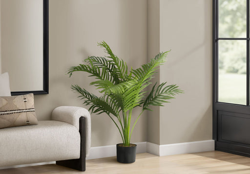 34" Tall, Artificial Plant, Palm Tree, Indoor, Faux, Fake, Floor, Greenery, Potted, Real Touch, Decorative - Green / Black - R&R Furniture Gallery (Fountain Valley, CA)