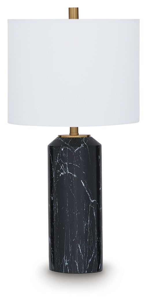 Hanzila - Poly Table Lamp - Black / Gold Finish - R&R Furniture Gallery (Fountain Valley, CA)