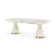 Lisbon - Double Pedestal Dining Table - Silken Matte Cream - R&R Furniture Gallery (Fountain Valley, CA)
