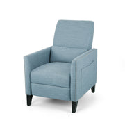 Repose Upholstered Recliner Chair With Nailhead Trim And Side Pocket - Light Blue - R&R Furniture Gallery (Fountain Valley, CA)