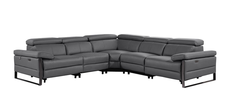 1246 - 5-Piece L-Shaped Modular Power Reclining Sectional With Power Headrests