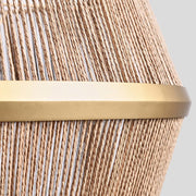 Wendy - Rattan Round Chandelier - Natural/Gold - R&R Furniture Gallery (Fountain Valley, CA)