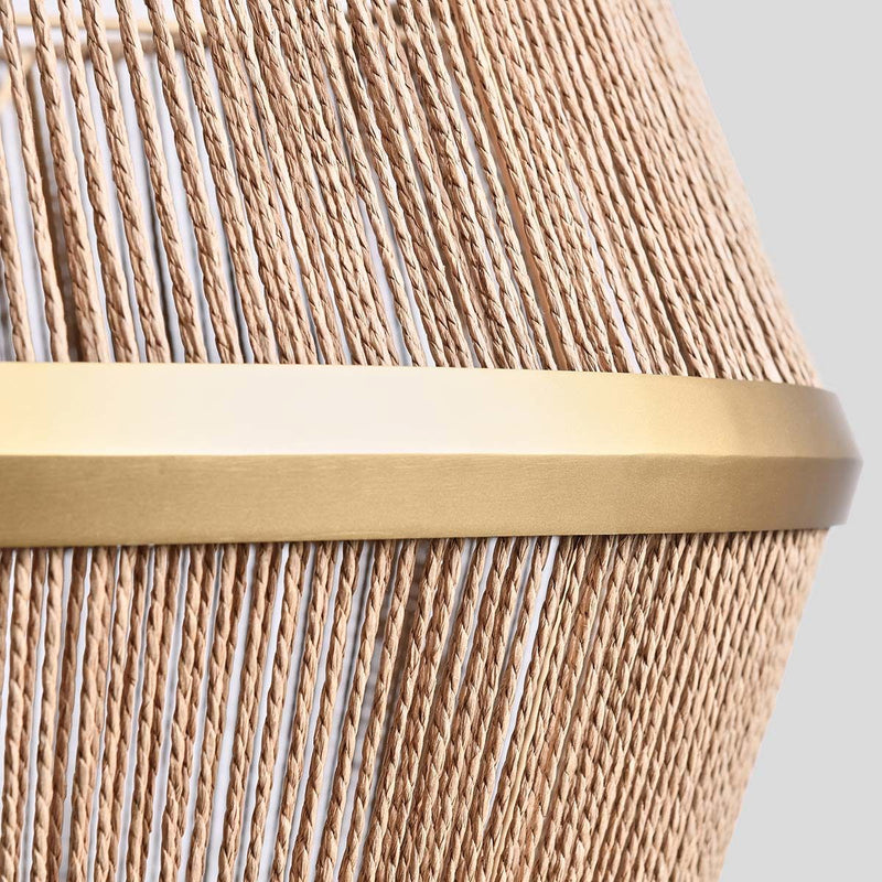 Wendy - Rattan Round Chandelier - Natural/Gold - R&R Furniture Gallery (Fountain Valley, CA)