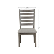 Side Dining Chair With Ladder Back (Set of 2) - Gray - R&R Furniture Gallery (Fountain Valley, CA)