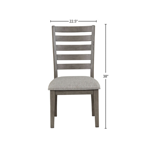 Side Dining Chair With Ladder Back (Set of 2) - Gray - R&R Furniture Gallery (Fountain Valley, CA)
