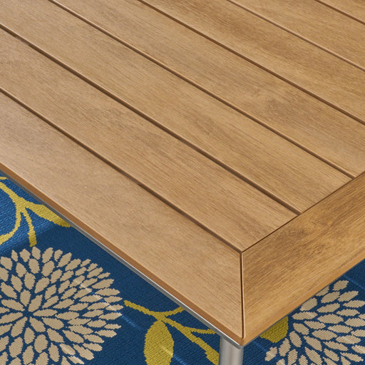Outdoor Dining Table With Eucalyptus Wood Topped - Silver - R&R Furniture Gallery (Fountain Valley, CA)