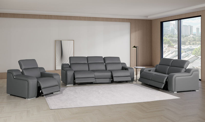 1116 - 6-Piece Modular Power Reclining Sofa, Loveseat & Chair Set In With 5 Power Recliners & Power Headrests