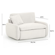 TOV Furniture Rachelle Boucle Lounge Chair with cushioned armrests and stylish boucle fabric upholstery.