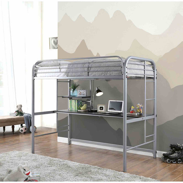 Opal Iii - Twin Loft Bed, Silver