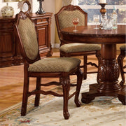 Chateau De Ville - Counter Height Chair (Set of 2) - Fabric & Cherry Finish - R&R Furniture Gallery (Fountain Valley, CA)