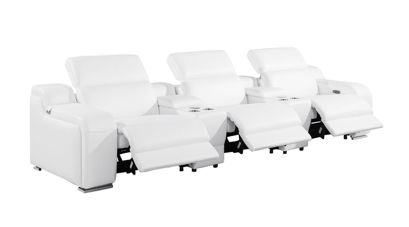 1116 - 5-Piece Modular Power Reclining Sofa In With 3 Power Recliners & Power Headrests