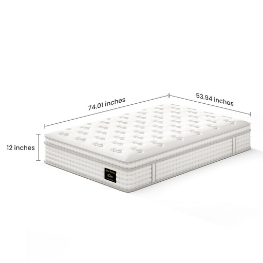 12'' Hybrid Mattress, Memory Foam & Pocket Springs For Pressure Relief - R&R Furniture Gallery (Fountain Valley, CA)