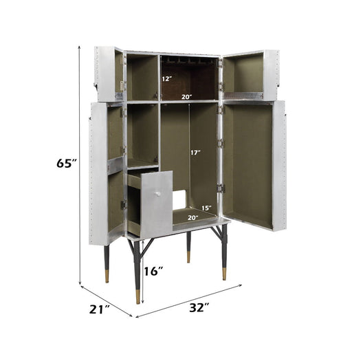 Yoela - Wine Cabinet - Leather & Aluminum - R&R Furniture Gallery (Fountain Valley, CA)