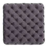 Noble House modern glam upholstered ottoman with button tufted design and plush fabric, stylish and versatile for living spaces.