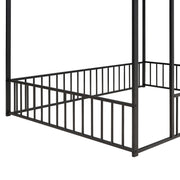 Metal Bed House Bed Frame With Fence - R&R Furniture Gallery (Fountain Valley, CA)