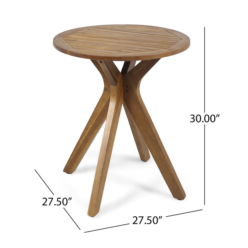 Stamford - Outdoor Bistro Table Acacia Wood X - Base - Teak - R&R Furniture Gallery (Fountain Valley, CA)