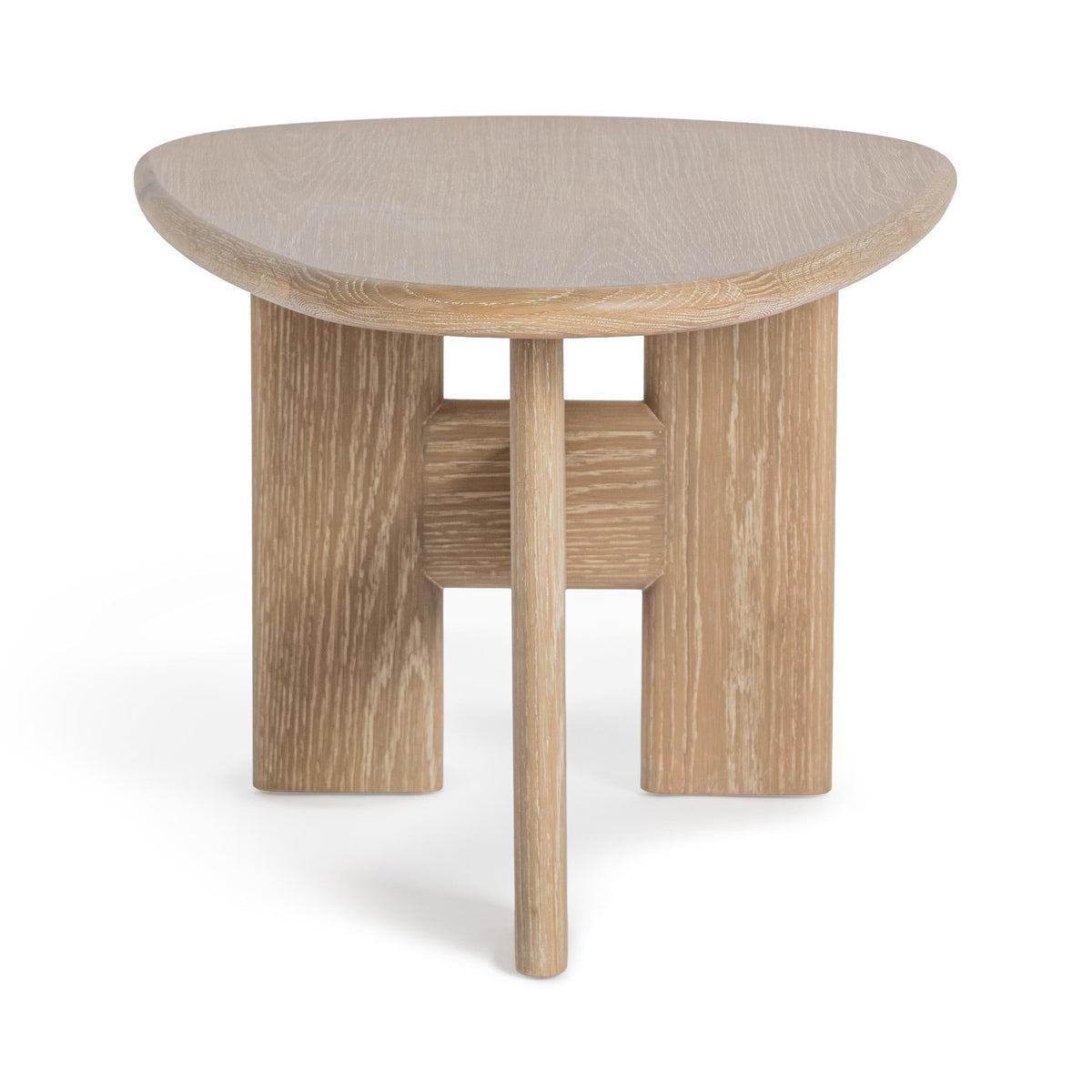 Classic Home Langford coffee table with wooden top and metal legs, modern design for living room decor.