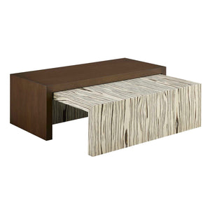 Woodland Code - Nested Coffee Tables (Set of 2) - Dark Brown / Beige