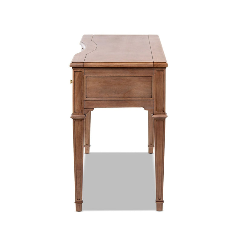 Brown Jennifer Taylor Home Dauphin 3 Drawer Executive Desk with sleek design and spacious workspace.