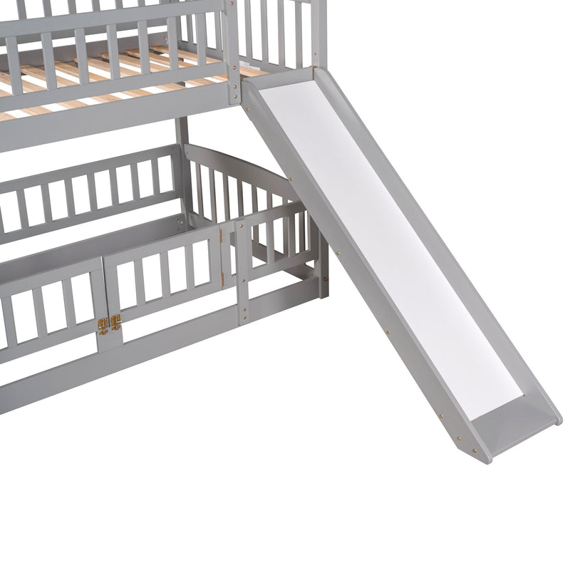 Low Bunk Bed With Slide, Fence And Ladder - R&R Furniture Gallery (Fountain Valley, CA)