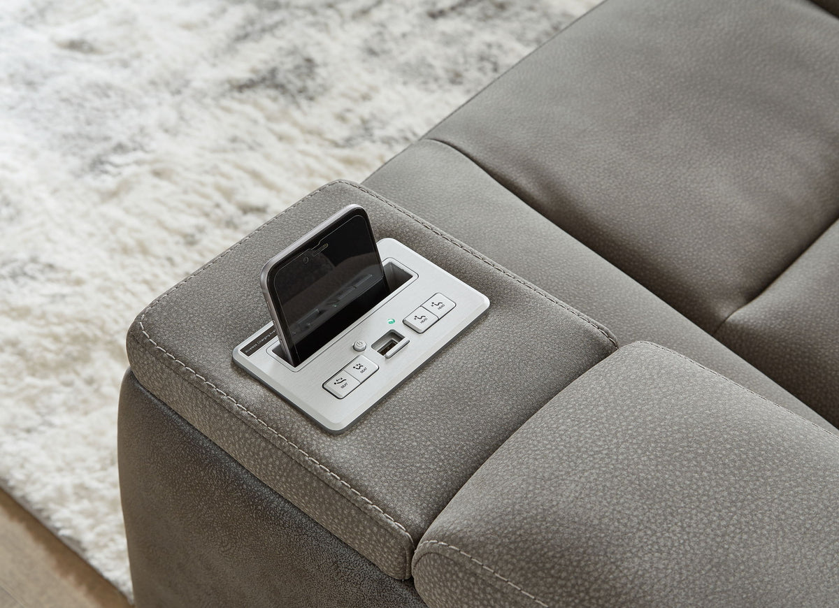 Next-Gen Durapella - Pwr Recliner/Adj Headrest - R&R Furniture Gallery (Fountain Valley, CA)