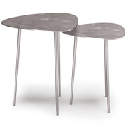 Shelton - 2 Piece Metal Nesting Table - Nickel - R&R Furniture Gallery (Fountain Valley, CA)