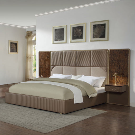Marcelino - Nightstand With Wall Pier (EK) - Cherry Oak - R&R Furniture Gallery (Fountain Valley, CA)