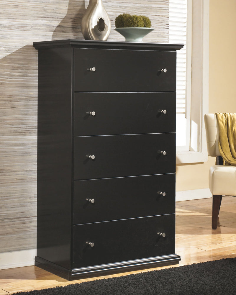 Maribel - Five Drawer Chest - Black - R&R Furniture Gallery (Fountain Valley, CA)