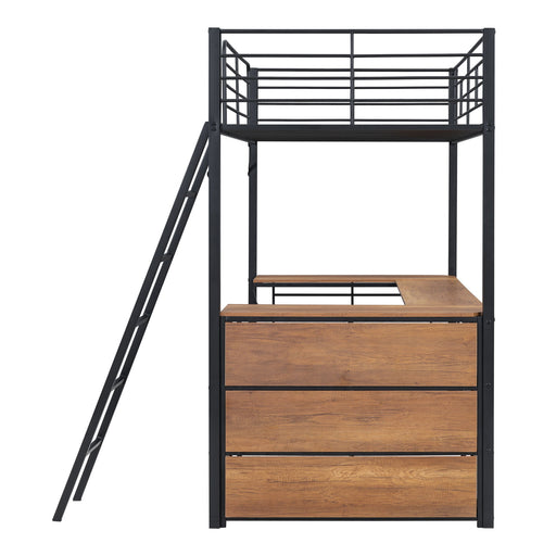 Loft Bed & 3 Layers Of Shelves And L-Shaped Desk - R&R Furniture Gallery (Fountain Valley, CA)