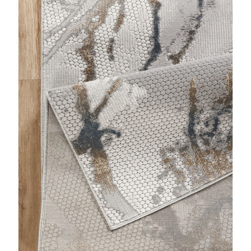 Geometrix - 5'3" X 7'3" Area Rug & Geometric 3D Effect - Ivory / Gray - R&R Furniture Gallery (Fountain Valley, CA)