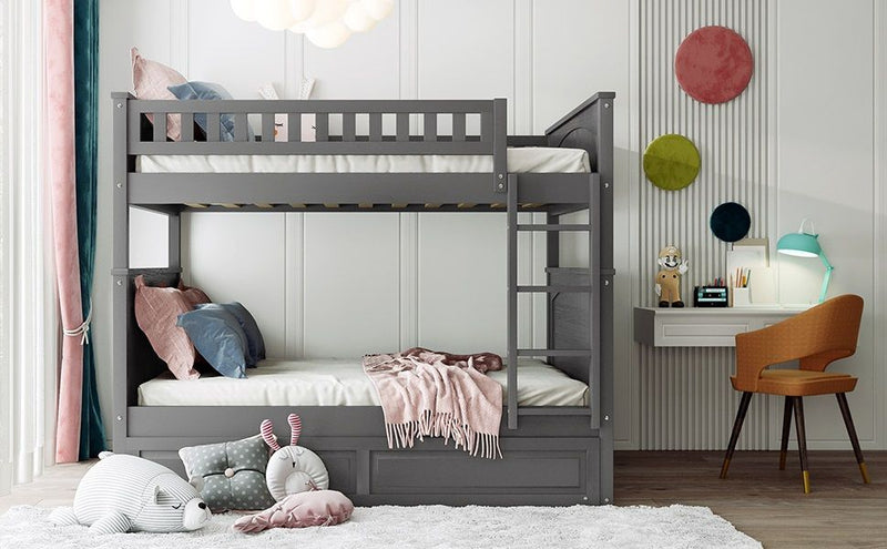 Bunk Bed With Twin Size Trundle, Guardrails - R&R Furniture Gallery (Fountain Valley, CA)