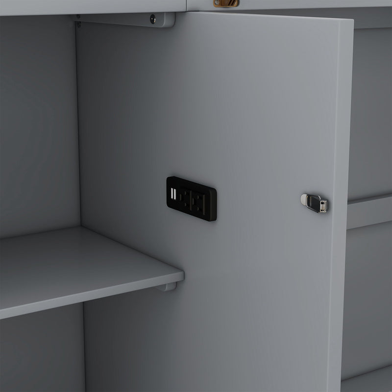 Murphy Bed With Shelves, Drawers And USB Ports - R&R Furniture Gallery (Fountain Valley, CA)