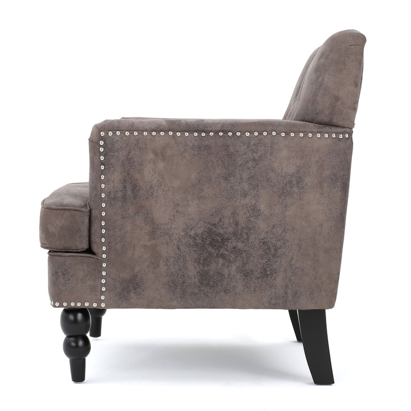Vitality - Club Chair With Button Tufted Diamond Stitching And Turned Legs - R&R Furniture Gallery (Fountain Valley, CA)
