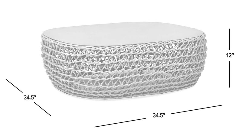 Willow - Oval Woven Patio Coffee Table, Wicker Frame - R&R Furniture Gallery (Fountain Valley, CA)