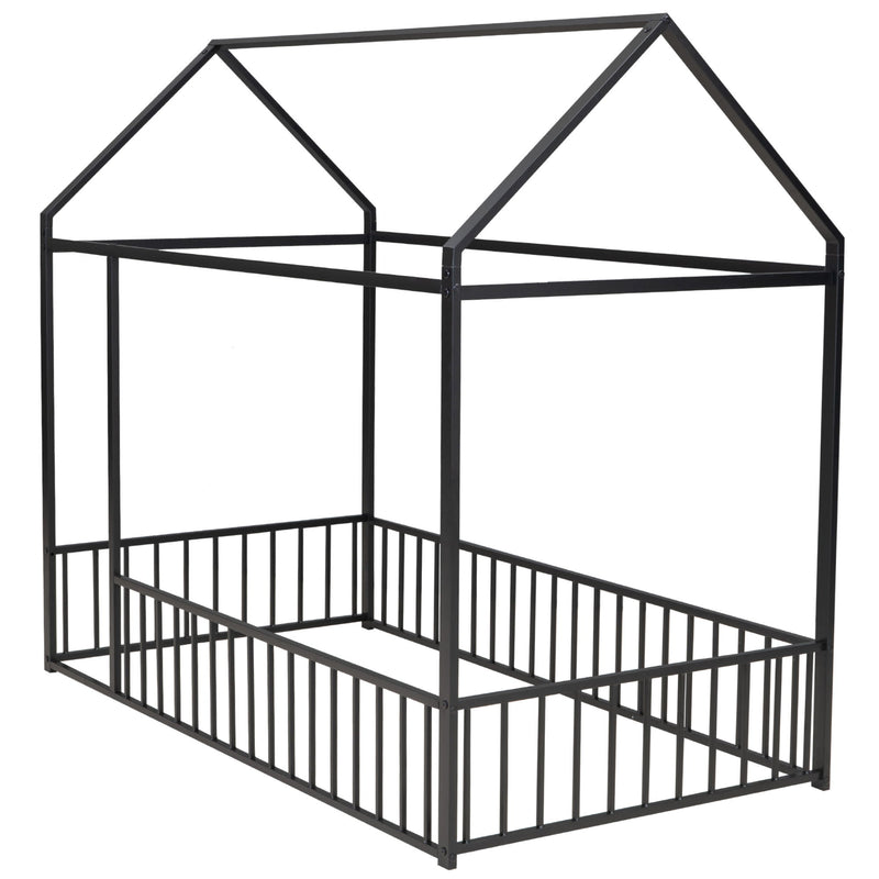 Metal Bed House Bed Frame With Fence - R&R Furniture Gallery (Fountain Valley, CA)