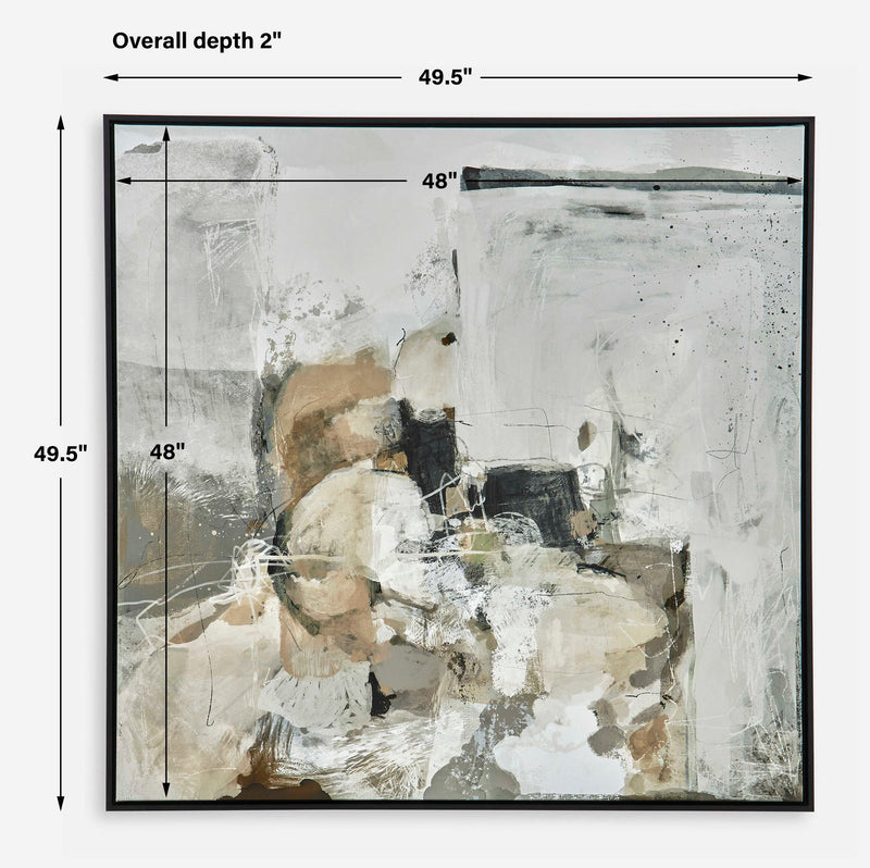 Solace I - Abstract Art On Canvas - Gray