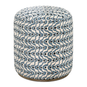 Cas - Fabric Ottoman - Blue