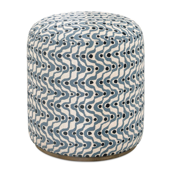 Cas - Fabric Ottoman - Blue