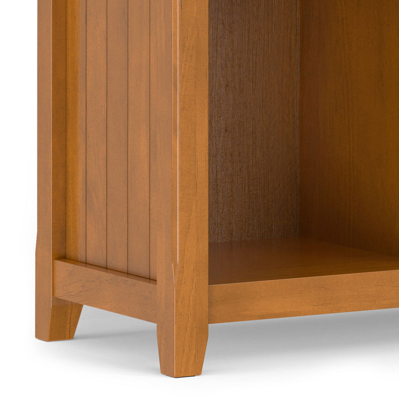 Simpli-Home Acadian handcrafted cube storage organizer with multiple compartments for versatile home organization.