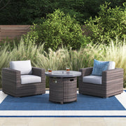 Rattan Patio Set With Comfortable Cushions And Fire Pit - R&R Furniture Gallery (Fountain Valley, CA)