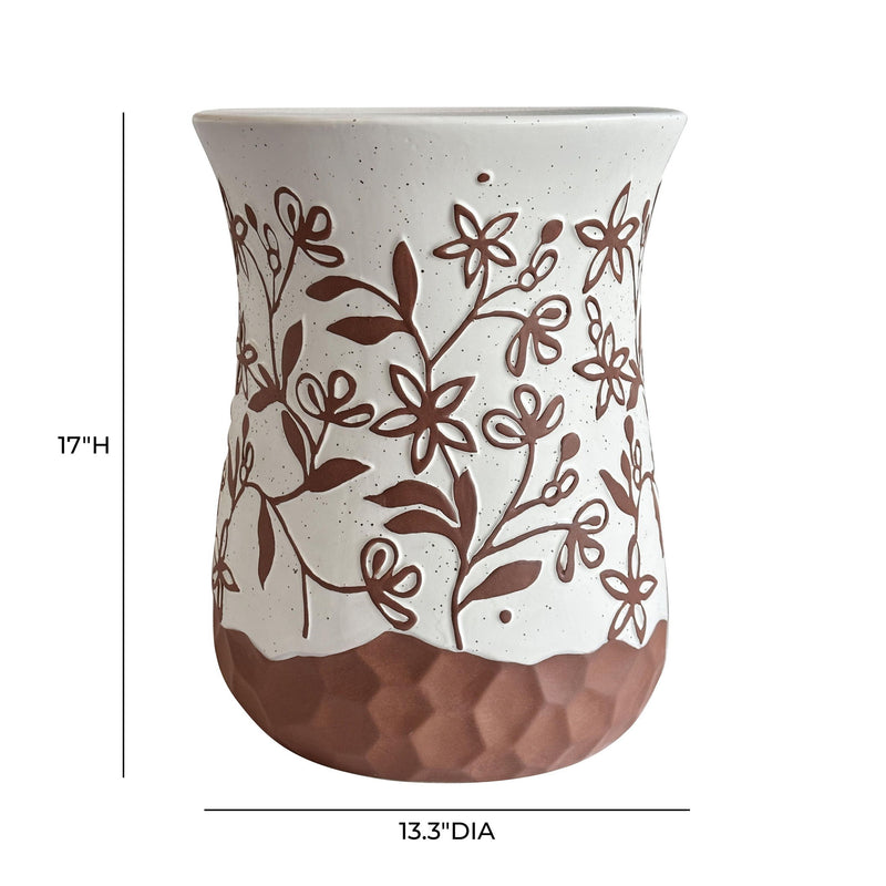 Ceramic Indoor / Outdoor Table - Carved Terracotta - R&R Furniture Gallery (Fountain Valley, CA)